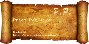 Pricz Pólika névjegykártya